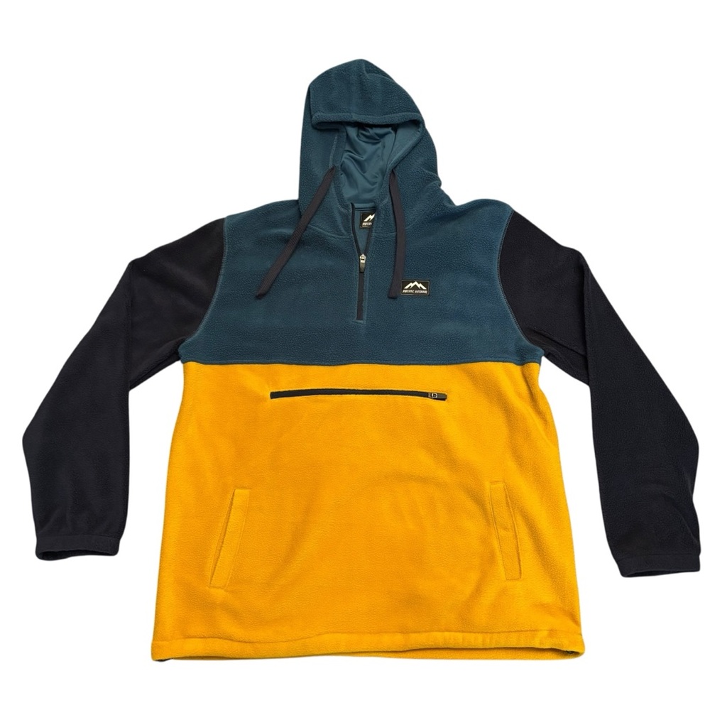 Massive Outdoor Fleece Hoodie Color Block Pullover Mens XL